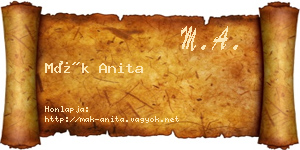 Mák Anita névjegykártya