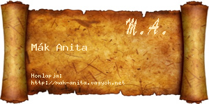 Mák Anita névjegykártya